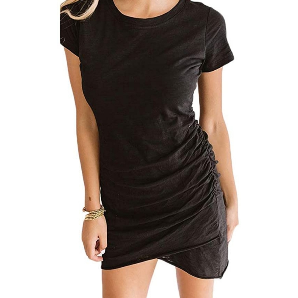 Short Sleeve Black Tshirt Mini Dress